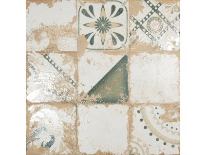 Dlažba El Molino Memory 7 verde struktura lesk rektifikovaná 58x58