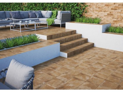 21601 dlazba piatto hneda schod v shape 32x30 cm