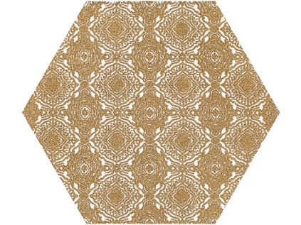 Dlažba Dekor Shiny Lines Gold E Heksagon 19,8x17,1 cm