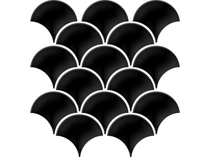 Dekor Mix Slate Black Scale Glossy Mosaic 31,5x30 cm