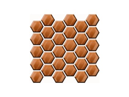 Dekor Cesaria Copper Glass Hexagon Glossy Mosaic 25x25,8 cm