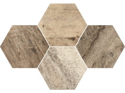 151311 24777 dlazba qubus mosaic hexagon timber 28 3x40 8 1