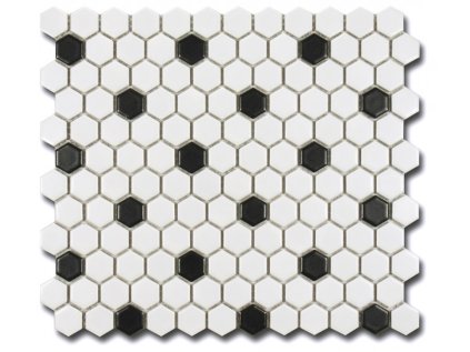 147833 24421 mozaika keramicka el casa hexagon black and white mat 26 x 30 cm 1