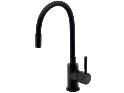 Dřezová stojánková baterie s elastickým ramenem, černá