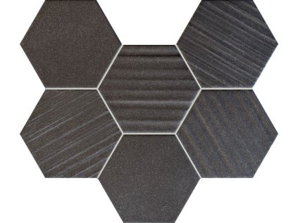 Mozaika Tubadzin Horizon hex black pololesk 22x29