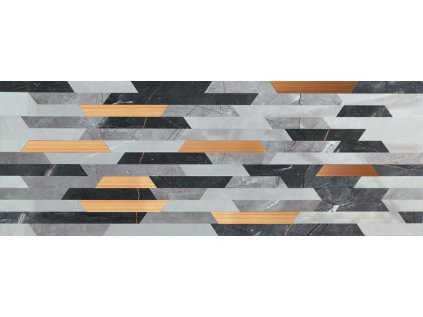 Dekor Tubadzin Brainstorm grey lesk rektifikovaný 33x90