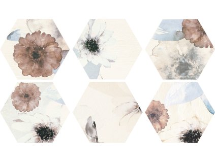Dekor Tubadzin Mild Garden hex mat rektifikovaný 19x22