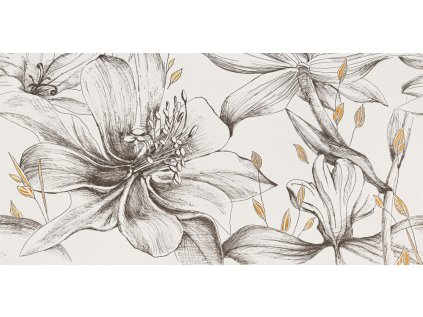 Dekor Tubadzin Velo bianco flowers 1 pololesk rektifikovaný 60x120