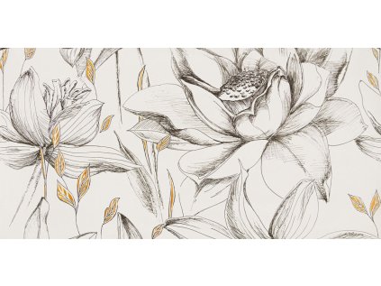 Dekor Tubadzin Velo bianco flowers 2 pololesk rektifikovaný 60x120