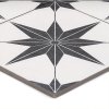 1742985261 cs house of mosaics etoile white black matt patterned distressed effect porcelain indoor outdoor wall floor tile pack of 7 l 450mm w 450mm5060430118374 04c bq