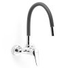 Dřezová baterie s elastickým ramenem 100mm, černá-chrom