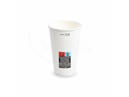 Papírový kelímek (PAP FSC Mix/PE) s cejchem bílý Ø80mm 0,3L [50 ks]