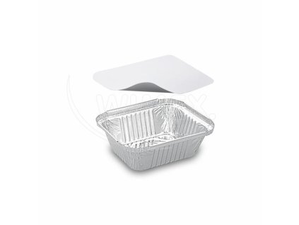 Miska (ALU) hranatá 149 x 123 x 47 mm 470ml + víčko [5 sad]