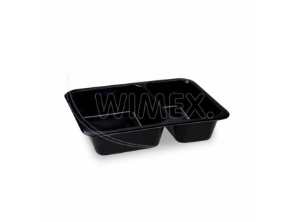 Menu mísa (PP) Reware Lunch opakovaně použitelná 2dílná černá 227 x 178 x 49 mm [20 ks]