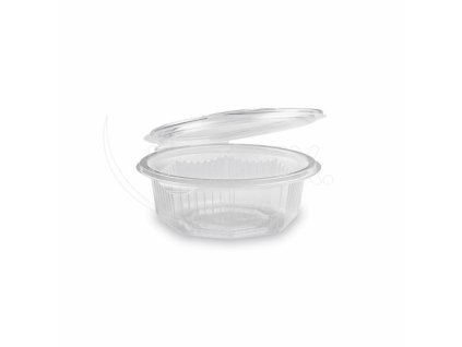 Miska (PP) s víčkem osmiboká průhledná 375ml [50 ks]
