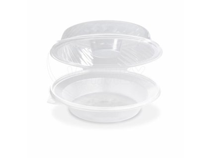 Salátová miska (PP) s víčkem na dresink misku průhledná 1600ml [25 ks]