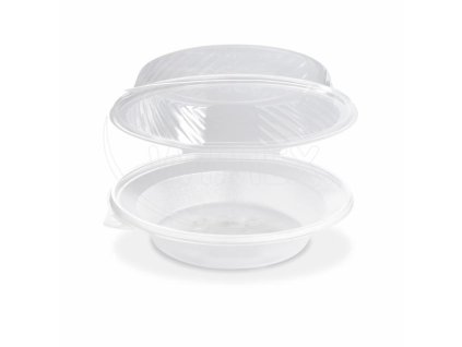 Salátová miska (PP) s vypouklým víčkem průhledná 1700ml [25 ks]