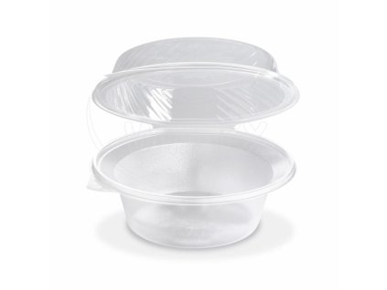 Salátová miska (PP) s vypouklým víčkem průhledná 2200ml [25 ks]