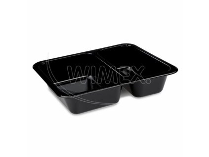 Menu mísa (PP) Foodyboxx extra-pevná 2dílná černá 227 x 178 x 49 mm [50 ks]