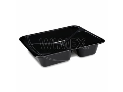 Menu mísa (PP) Foodyboxx extra-pevná 3dílná černá 227 x 178 x 49 mm [50 ks]