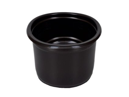 Plastová zatavovací miska na polévku PP 500 ml kulatá černá O115 mm, 50ks