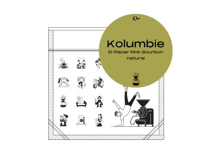 filtr Kolumbie, El Placer Pink Bourbon, natural (Velikost 1000g)