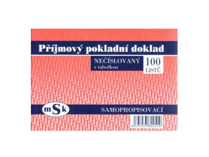 Příjmový pokladní doklad A6 s tabulkou NCR - mSk 51