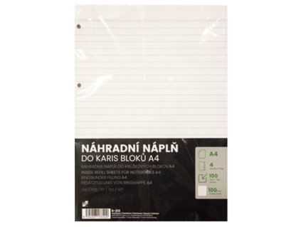 Náhradní náplň do kroužkových bloků A6 linka 100 listů
