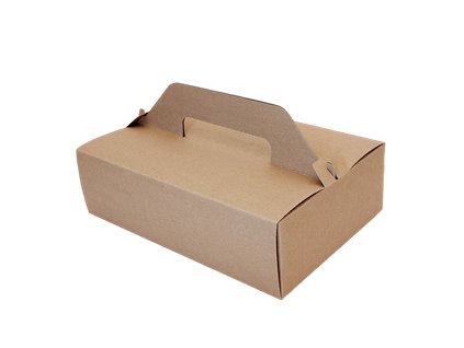 Krabice na dort papírová EKO 18,5x15x9,5 cm s uchem kraft, 50ks