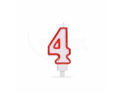 Číslová svíčka se stojánkem "4" 75mm [1 ks]