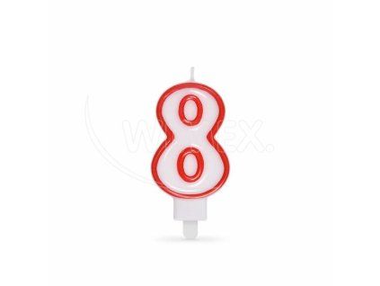 Číslová svíčka se stojánkem "8" 75mm [1 ks]