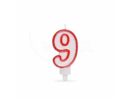 Číslová svíčka se stojánkem "9" 75mm [1 ks]