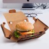 Burger box (mikrovlnitá lepenka) kraft s potiskem 150 x 150 x 95 mm [100 ks]