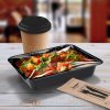 Menu mísa (PP) Foodyboxx extra-pevná nedělená černá 227 x 178 x 49 mm [50 ks]