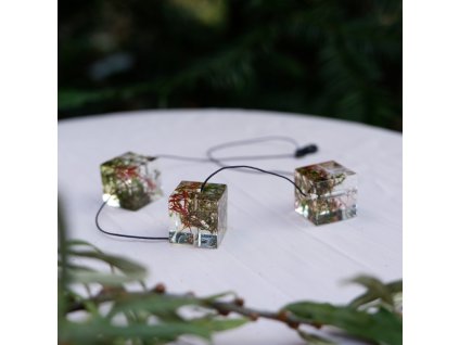 mechové krychle se šafránem