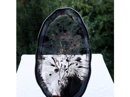 černý tác – statice, houby a zlatý třpyt