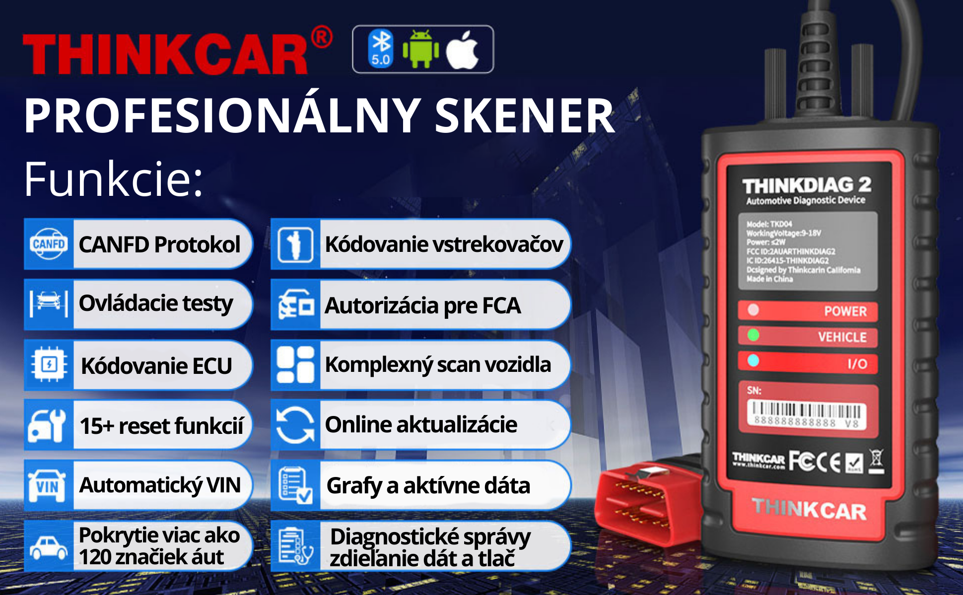 ThinkDiag 2 FULL profesionálna Bluetooth autodiagnostika CAN-FD