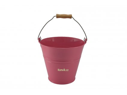 Vědro plechové růžové 4l