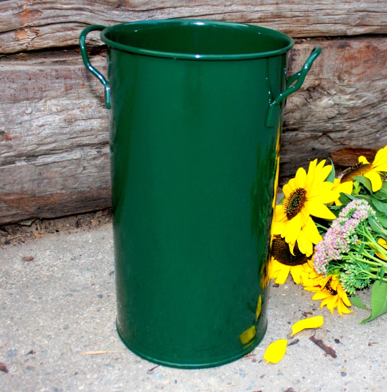 Váza válcová tmavě zelená 35 cm