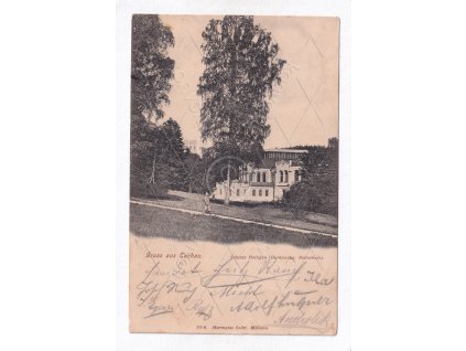 Tachov Heiligen zámek ČB světlotisk RU KuK vydal Hermann Seibt Meissen č. 2310 1a