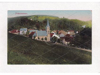 Březová Karlovy Vary Krušné hory panorama RU barevná hlubotisk kostel foto nákl. L. W. KV č. 273 1a