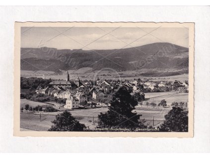 Ostrov nad Ohří Karlovy Vary panorama ČB foto nákl. Susch 11 1a