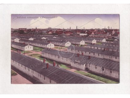 Pardubice Válečná nemocnice lazaret barevná hlubotisk RU K. K. Co. č. 8770 1916 nákl. Otakar Doležal 1a