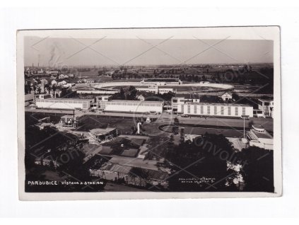 Pardubice stadion výstava výstaviště areál ČB foto Vomáčka razítko 1a