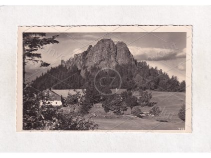 Tolštejn Jiřetín pod Jedlovou Děčín hrad hostinec skála ČB foto č. 442 nákl. Heinrich Haase 1a