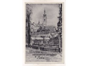 Písek Vánoce vánoční fotomontáž hradby sníh zimní ČB montáž koláž J. Švec Praha č. 1225 196 1a