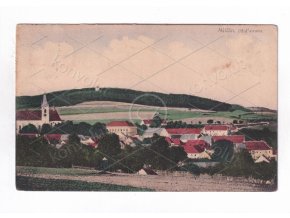 Miličín Benešov panorama Jižní strana barevná světlotisk edice Jaro K. K. Co. č. 19759 1921 nákl. Čeněk Kraupner 1a