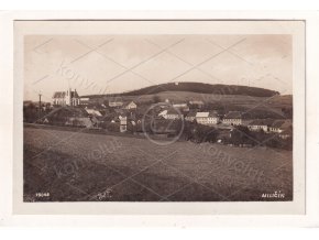 Miličín Benešov celkový pohled panorama Bromografia Sadská č. 19048 1a