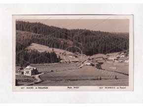 Modrava Šumava Klatovy Bienertova pila hostinec u Pstruha Roklanský potok ČB foto J. Wolf č. 3077 1a