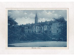 Říčany u Prahy zámek Olivovna Praha východ ČB foto hlubotisk modrá tónovaná nákl. A. K. V. č. 1652 1a